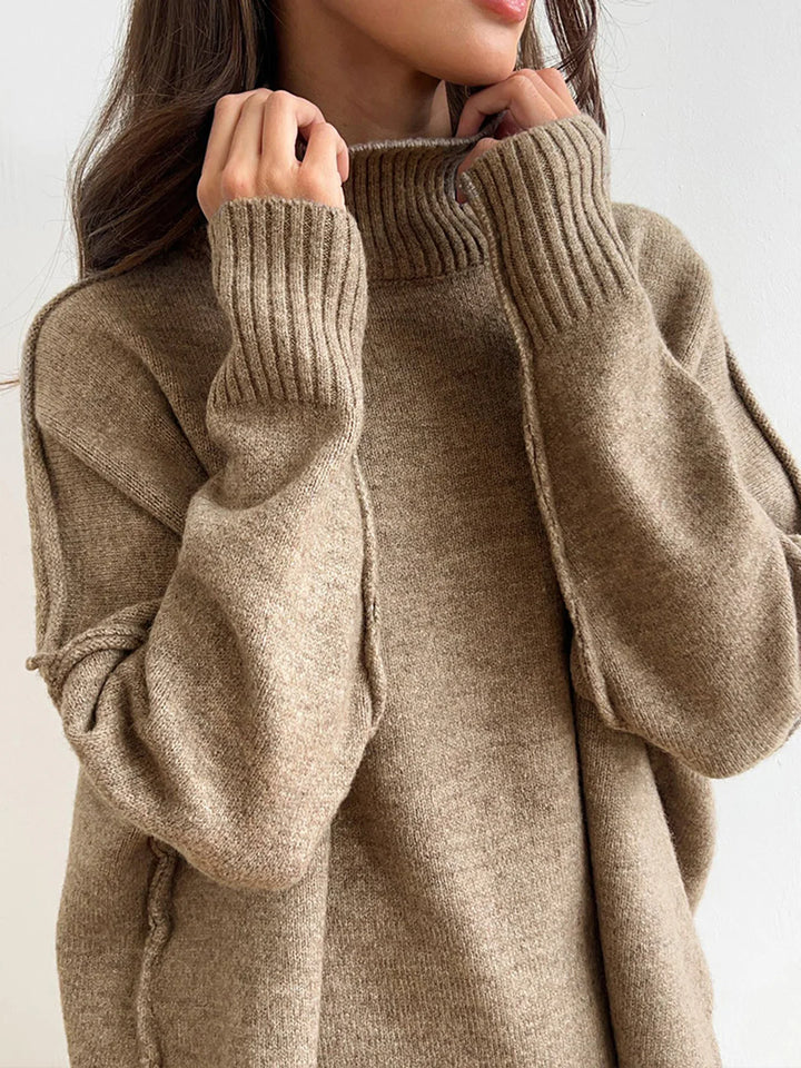 Turtleneck Knit Sweater Pants Set