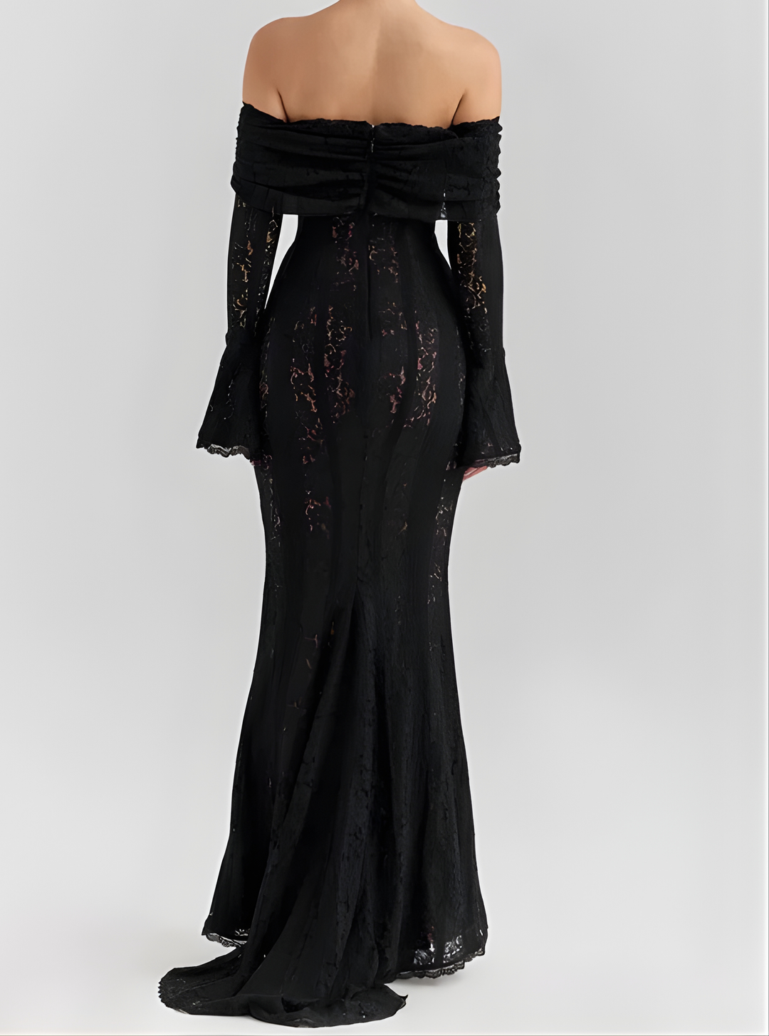 Off Shoulder Lace Bodycon Maxi Dress