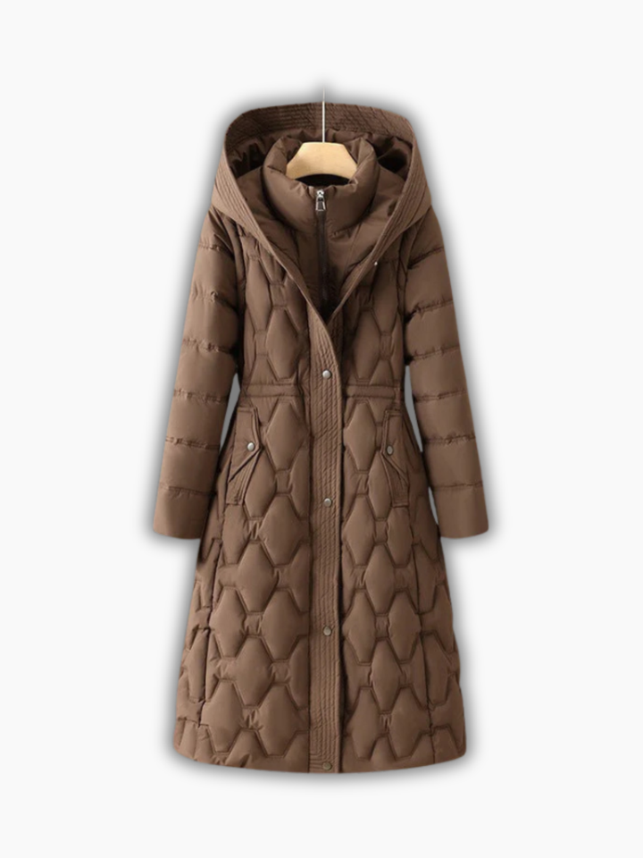 Long Quilted Hooded Winter Coat