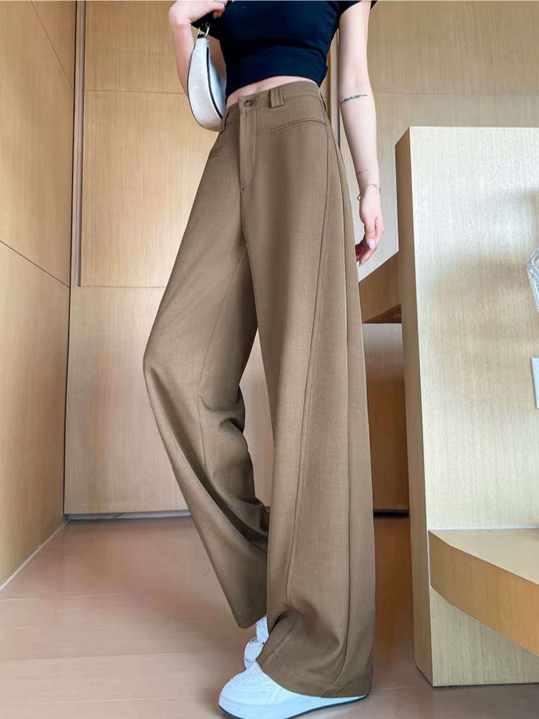 High-Waist Wide-Leg Office Pants