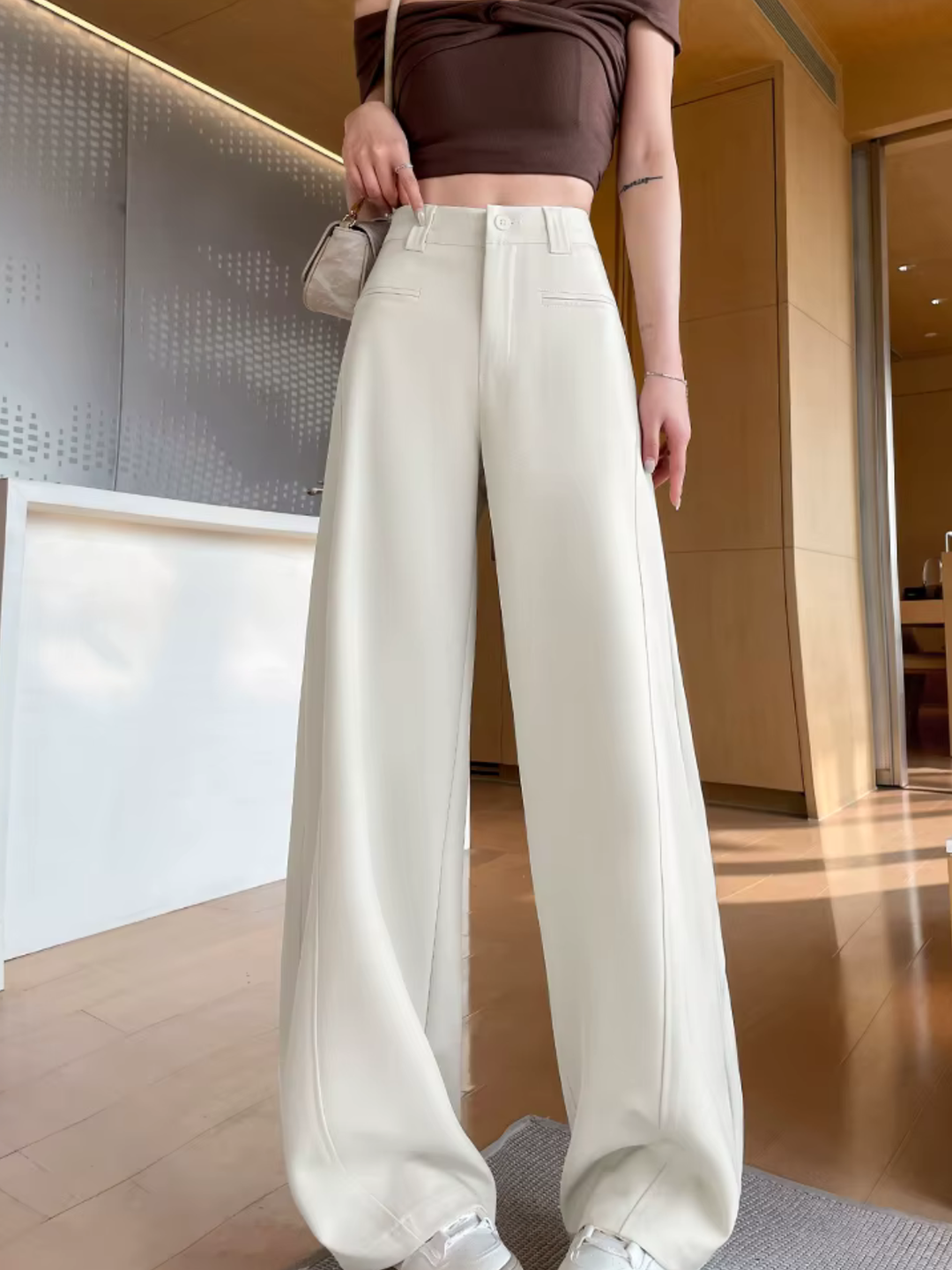 High-Waist Wide-Leg Office Pants