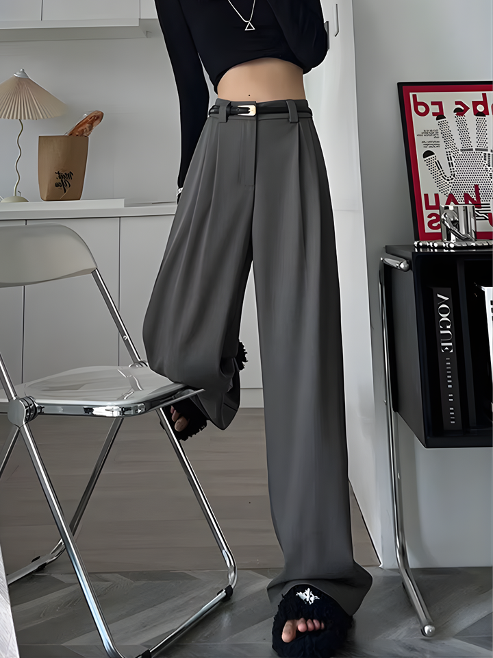 High-Waist Wide-Leg Suit Pants