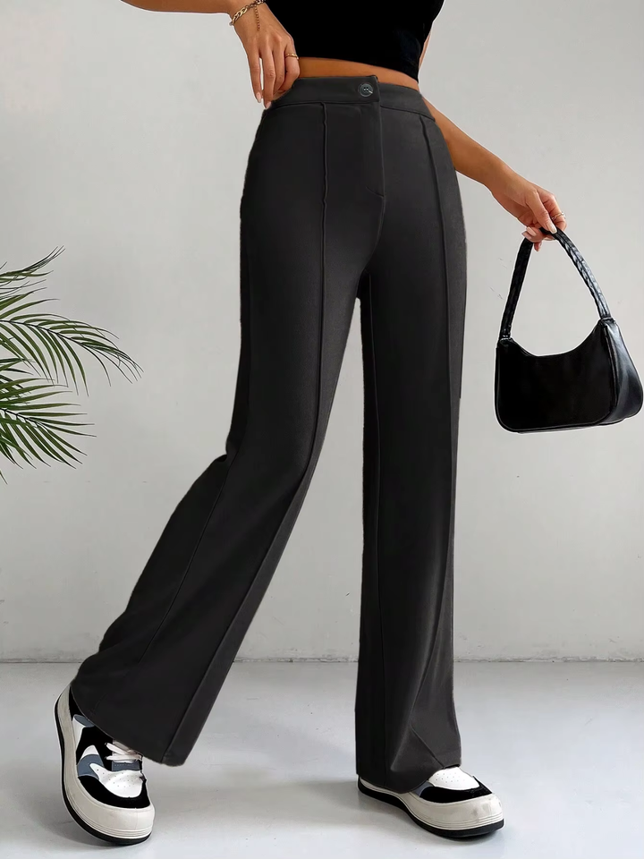 High-Waist Straight-Leg Jersey Pants