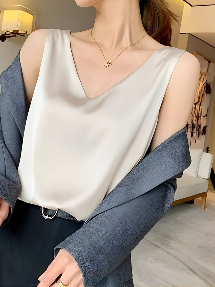 Sleeveless V-Neck Loose Cami Top