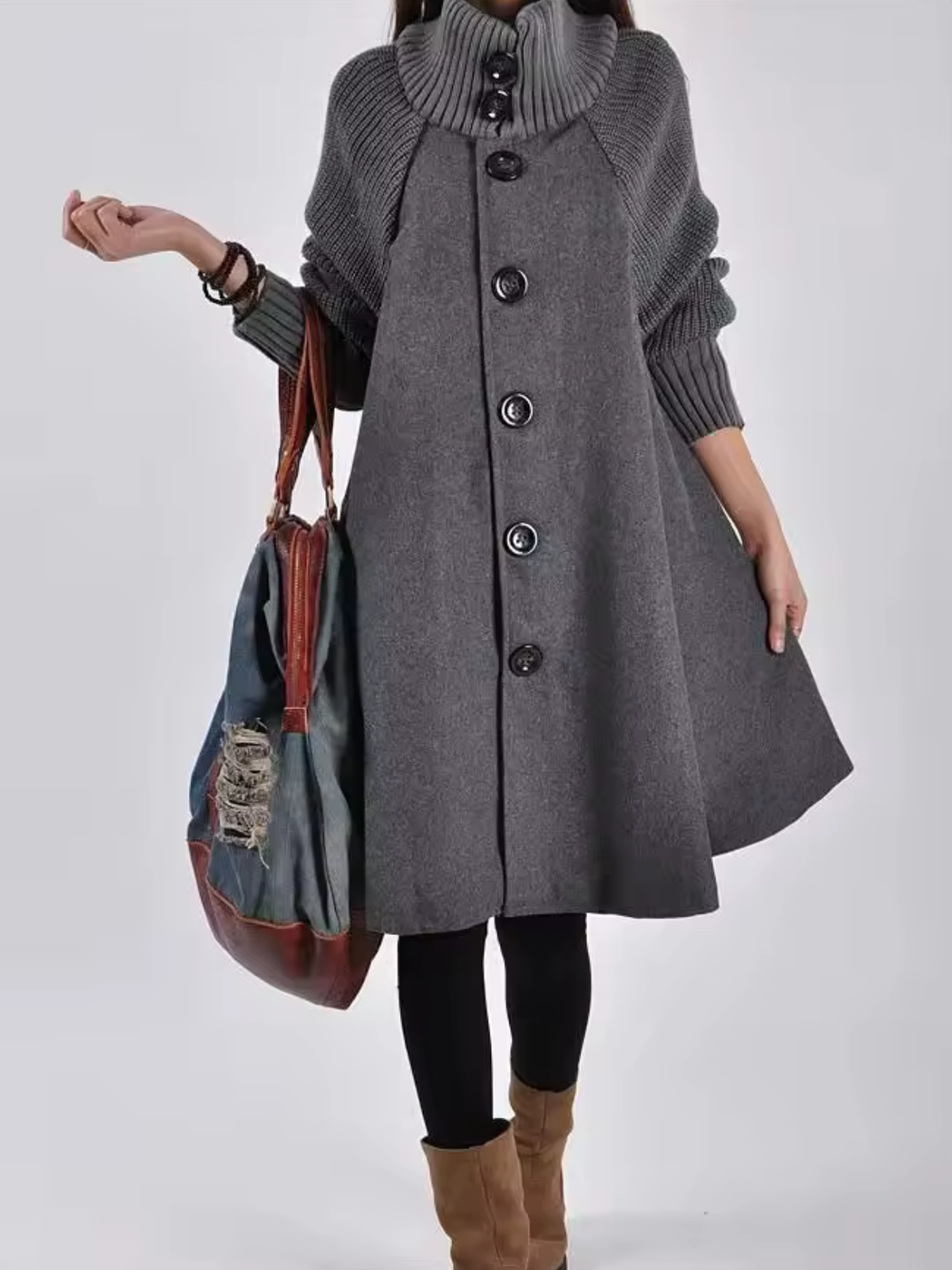 Loose Woolen Cloak-Style Winter Coat